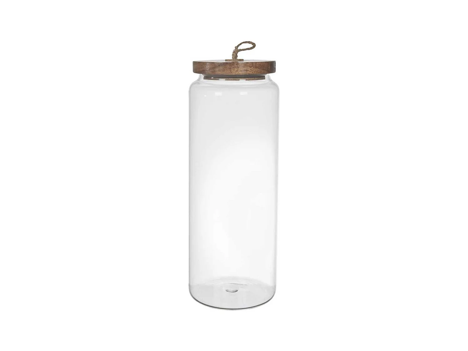 Bocal en Verre Transparent avec Couvercle Acacia H27,5cm / 185cl