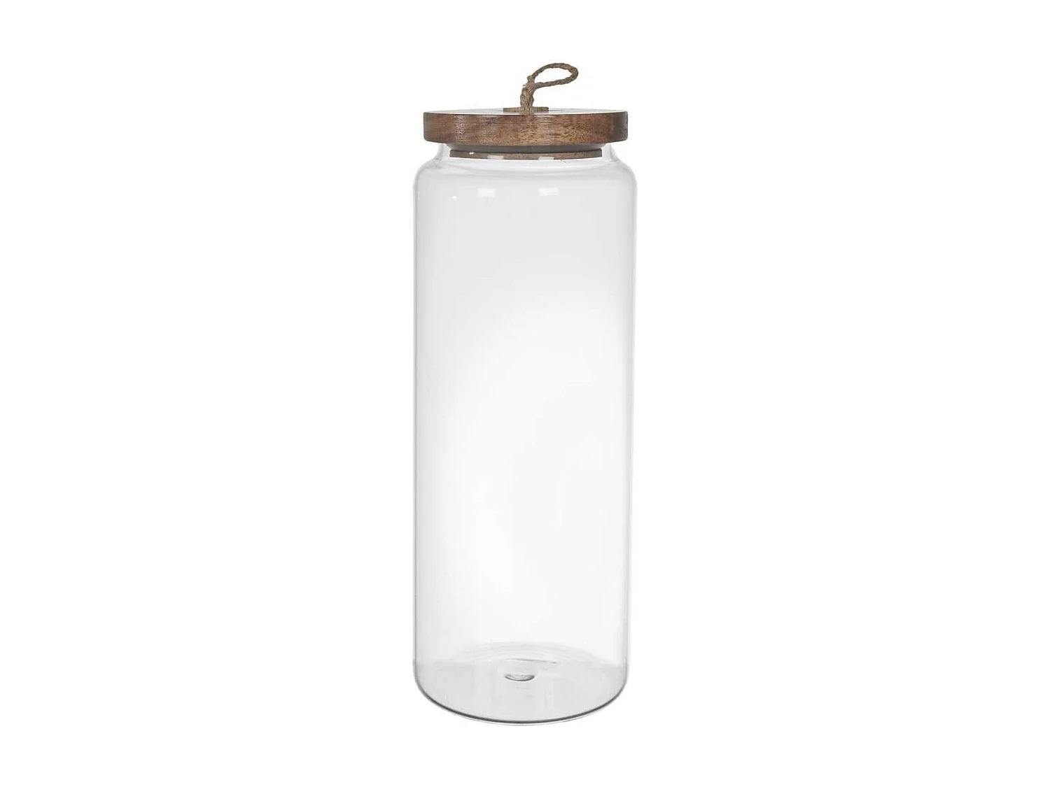Bocal en Verre Transparent avec Couvercle Acacia H27,5cm / 185cl - DORAN