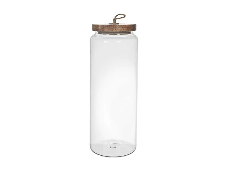 Bocal en Verre Transparent avec Couvercle Acacia H27,5cm / 185cl - DORAN
