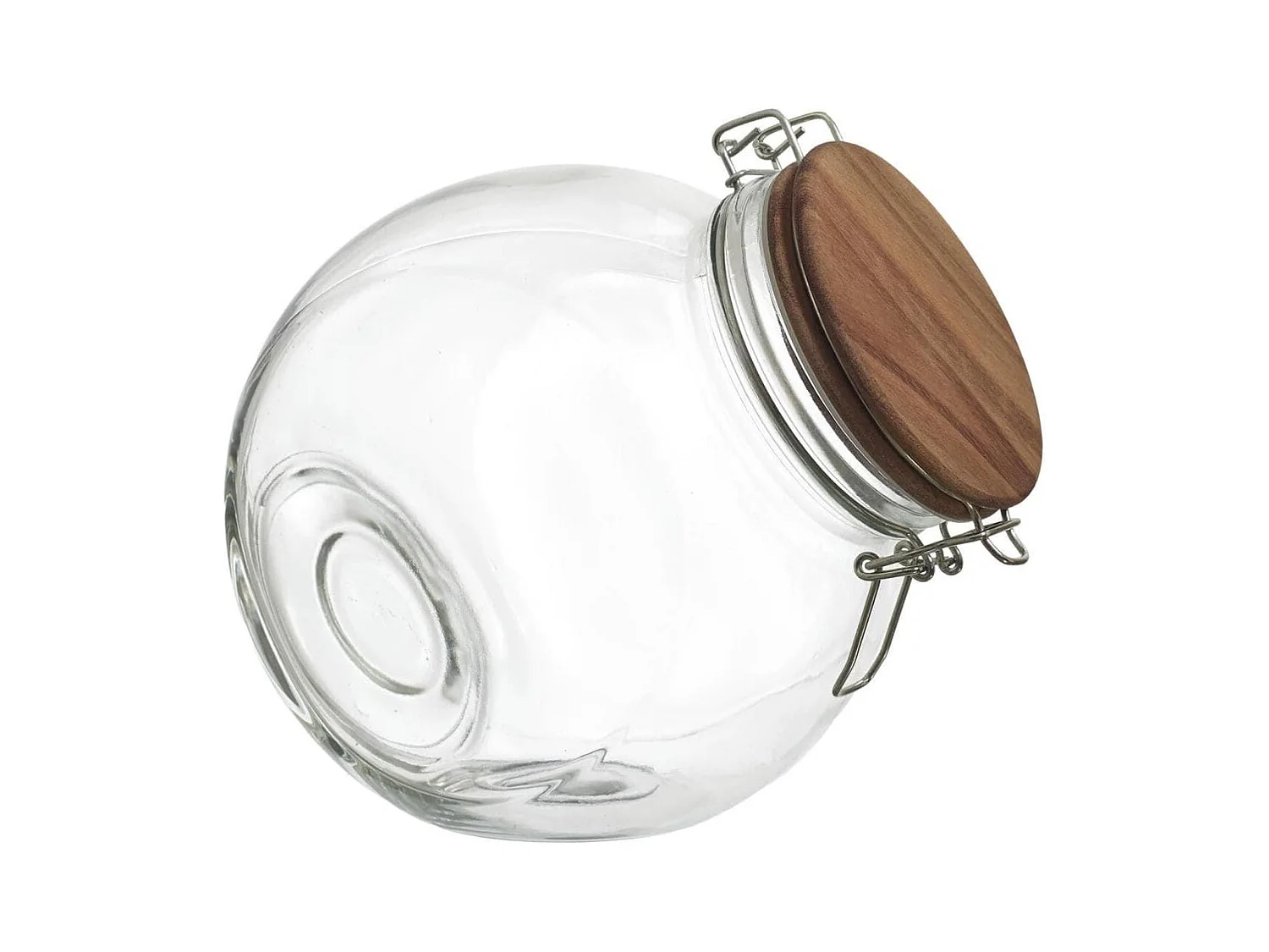 Bocal en verre à 2 positions avec bouchon en acacia - SELVA