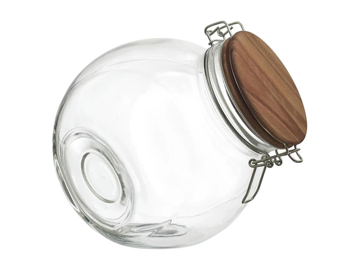 Bocal en verre à 2 positions avec bouchon en acacia - SELVA