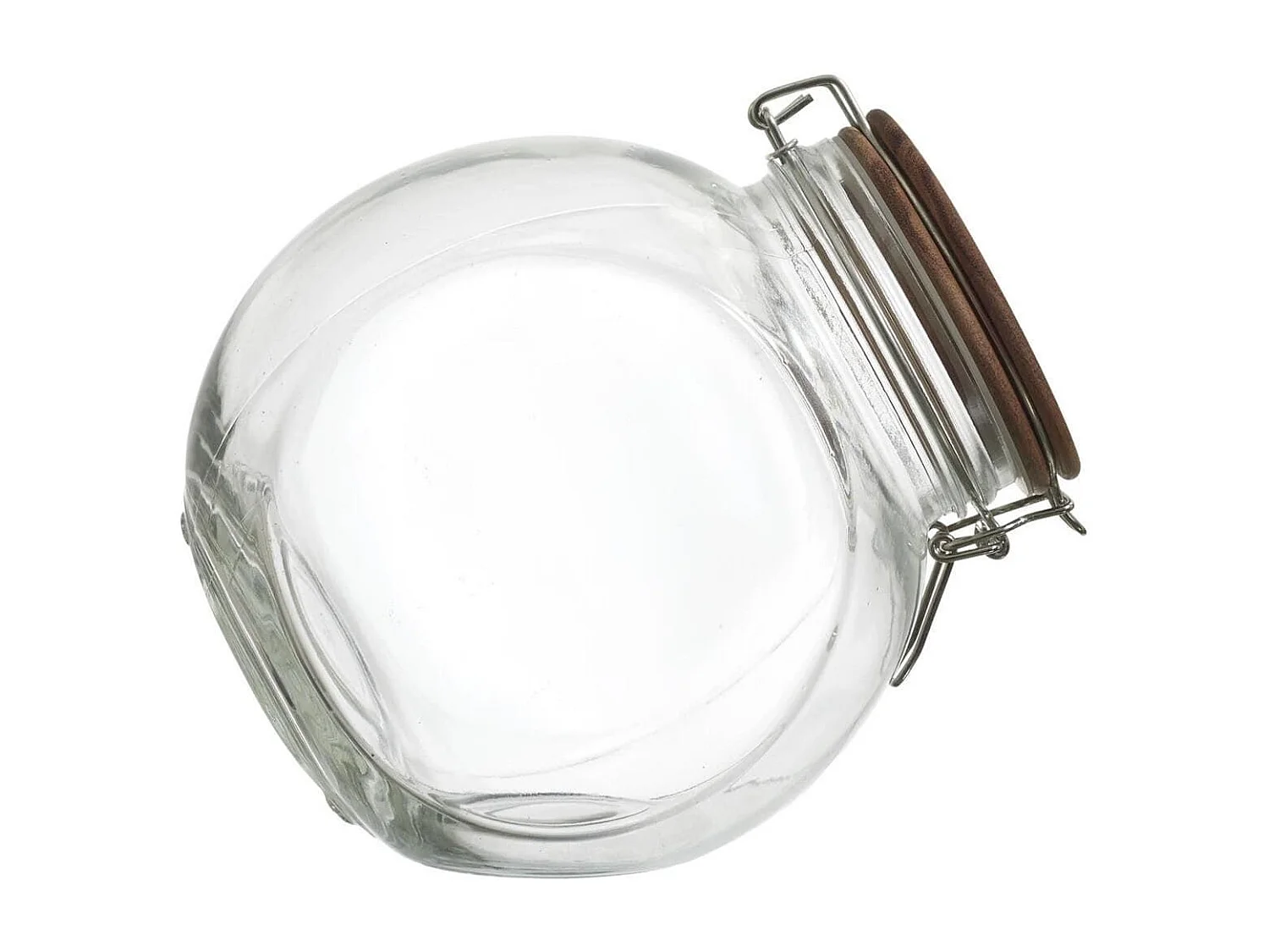 Bocal en verre à 2 positions avec bouchon en acacia - SELVA