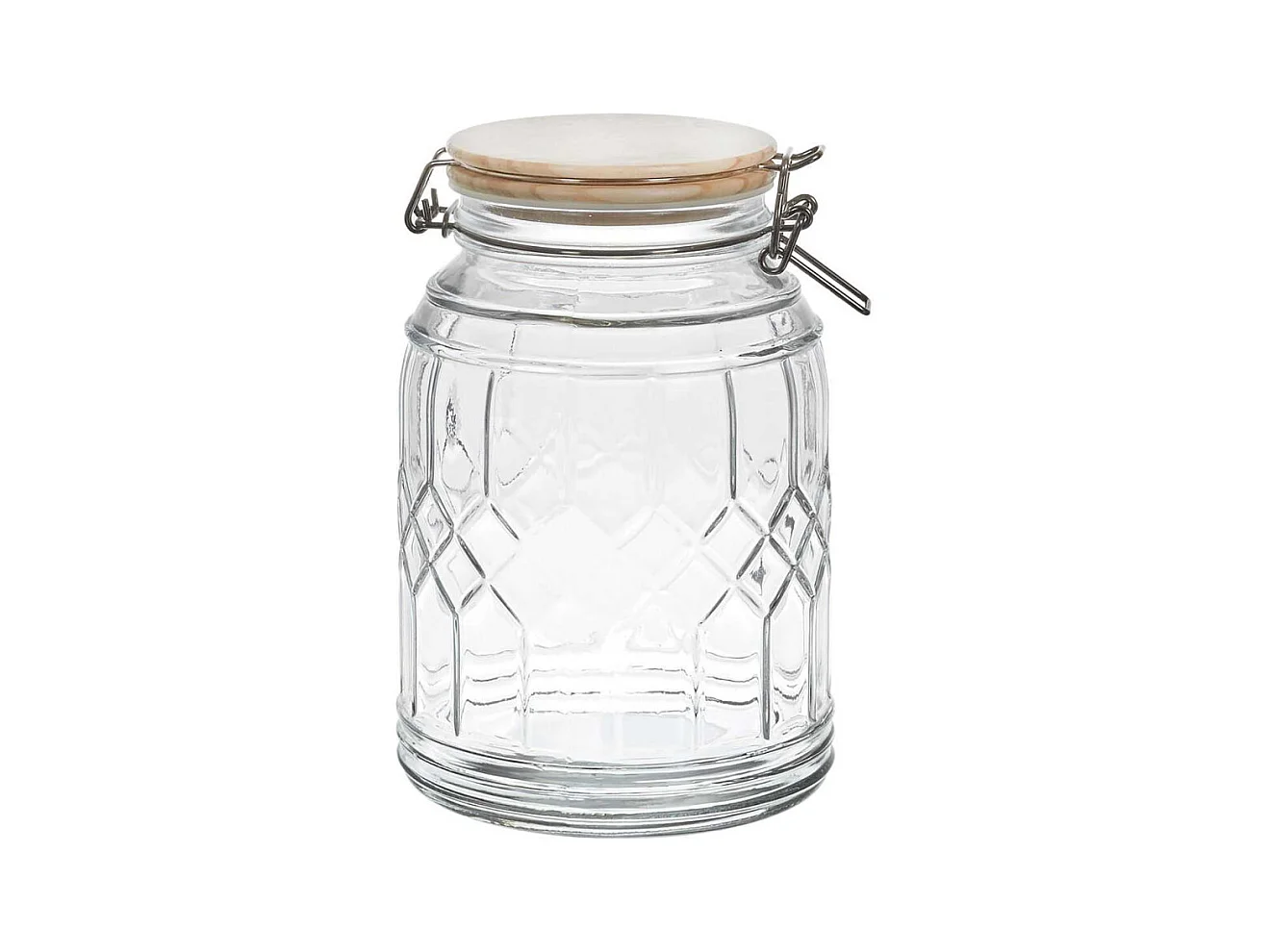 Lot de 2 Bocaux de Conservation 1,8L en Verre Couvercle Bambou - VITRAS