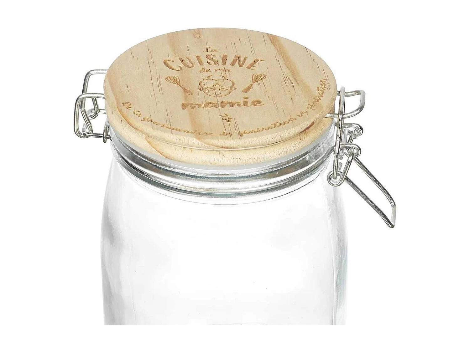 Bocal de conservation 1,5L en verre couvercle bois