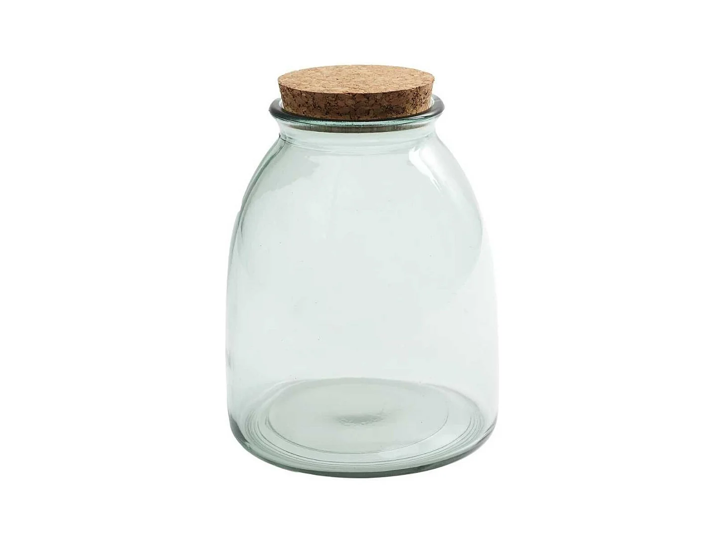 Bocal de 1L en verre avec couvercle en liège (H11,5cm)