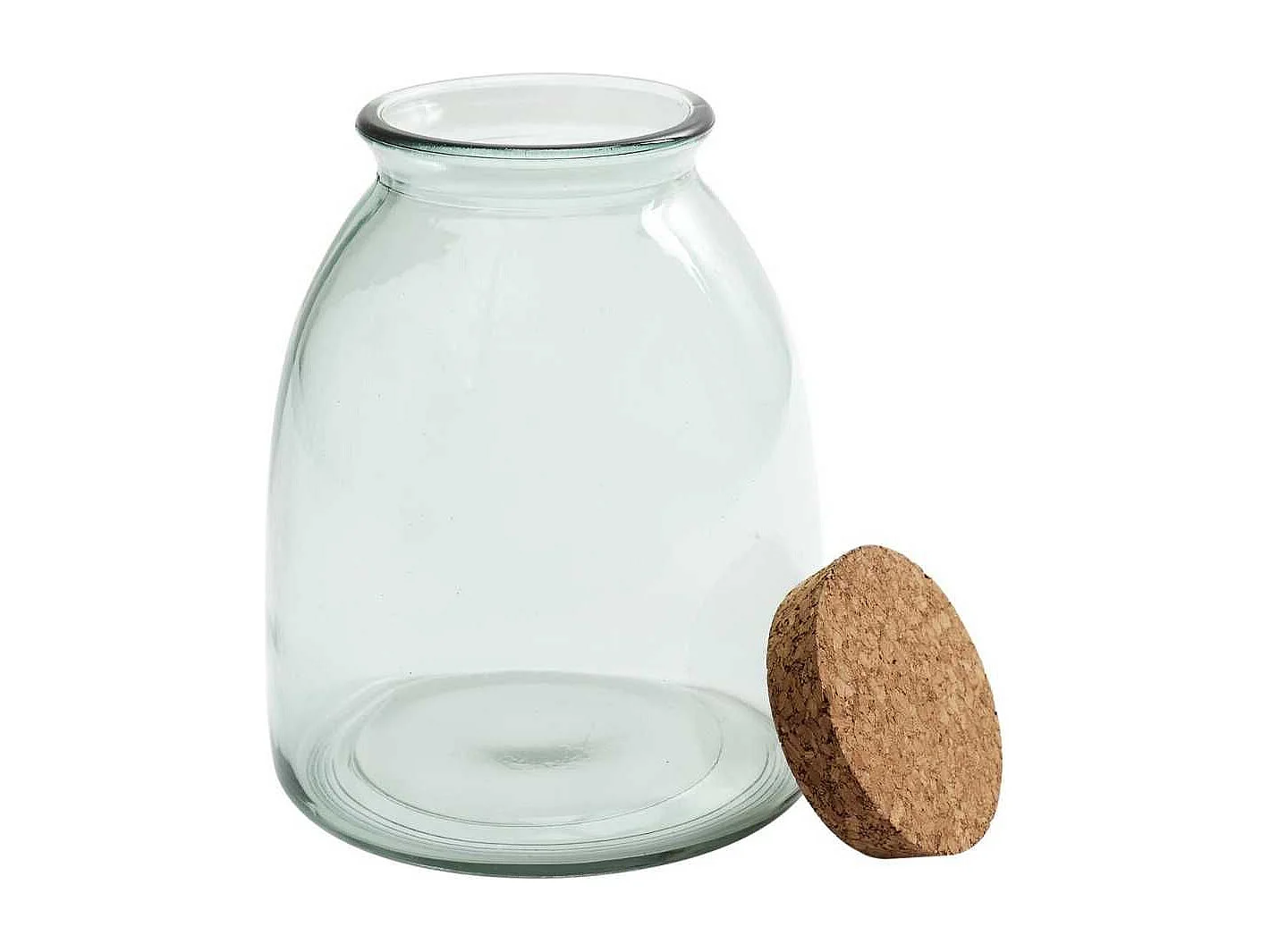 Bocal de 1L en verre avec couvercle en liège (H11,5cm)