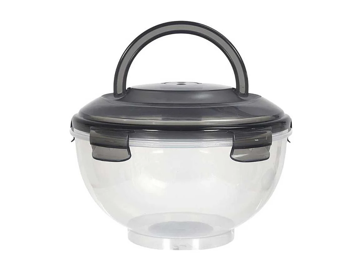 Set de 3 boîtes hermétiques à emporter en plastique avec couvercles hermétiques gris