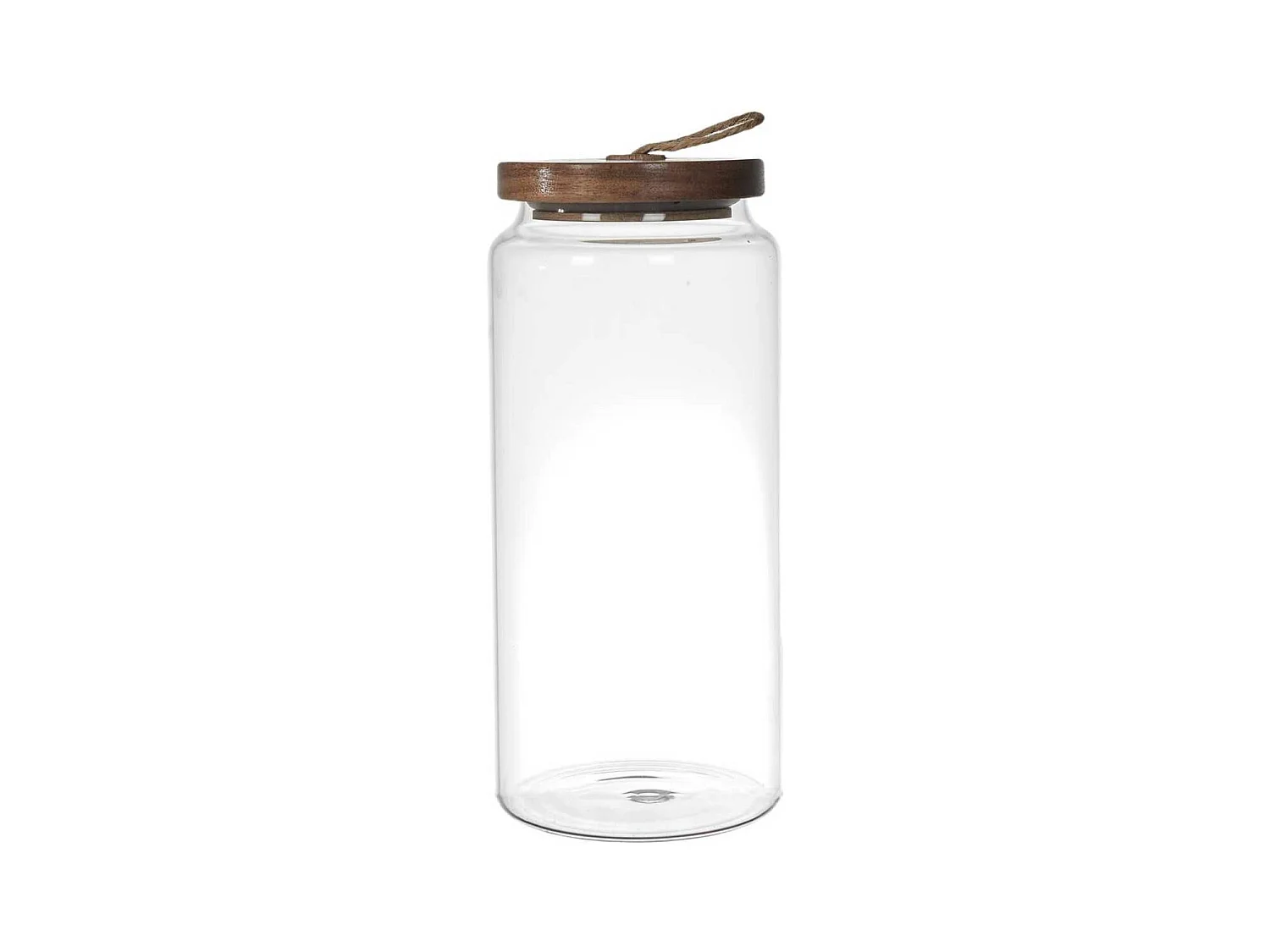 Bocal en Verre Transparent avec Couvercle Acacia H22cm / 145cl