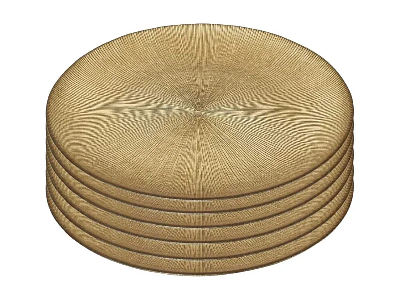 Lot de 6 Assiettes en Verre Doré Ø27cm - FALON