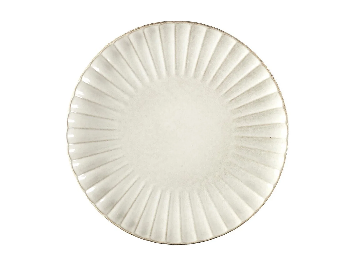 Set de 6 assiettes de présentation beiges en céramique (Ø32 cm) - SHELLY