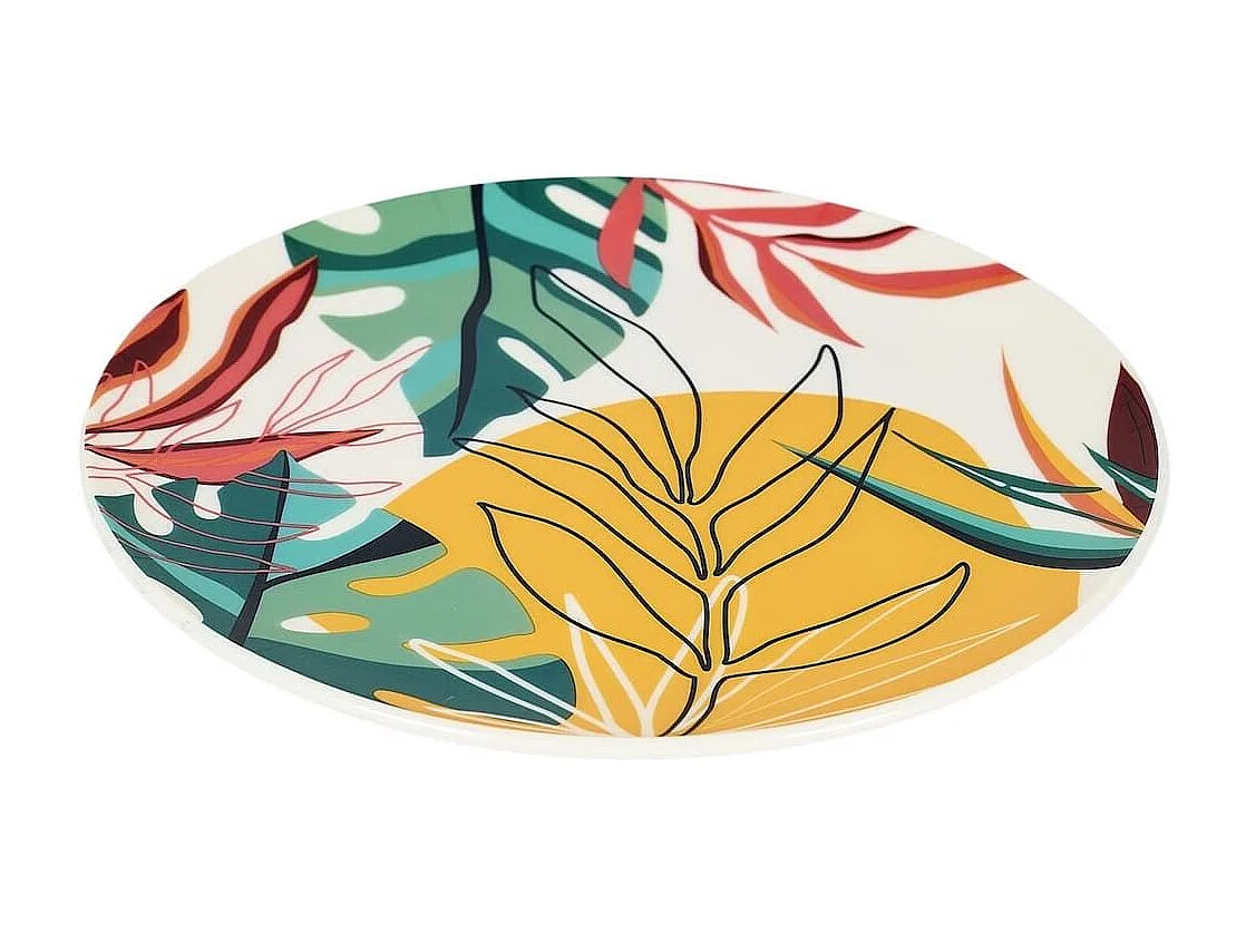 Set de 6 assiettes à dessert en plastique paradis exotique (Ø20cm) - ANTILLES
