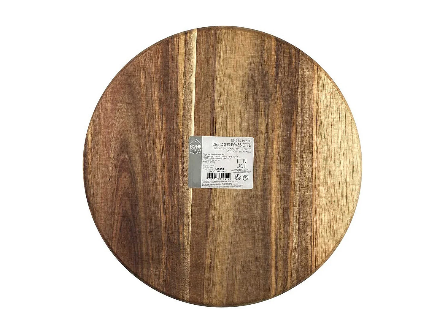 Sous-assiette Ø32cm en Acacia Massif - TISSA