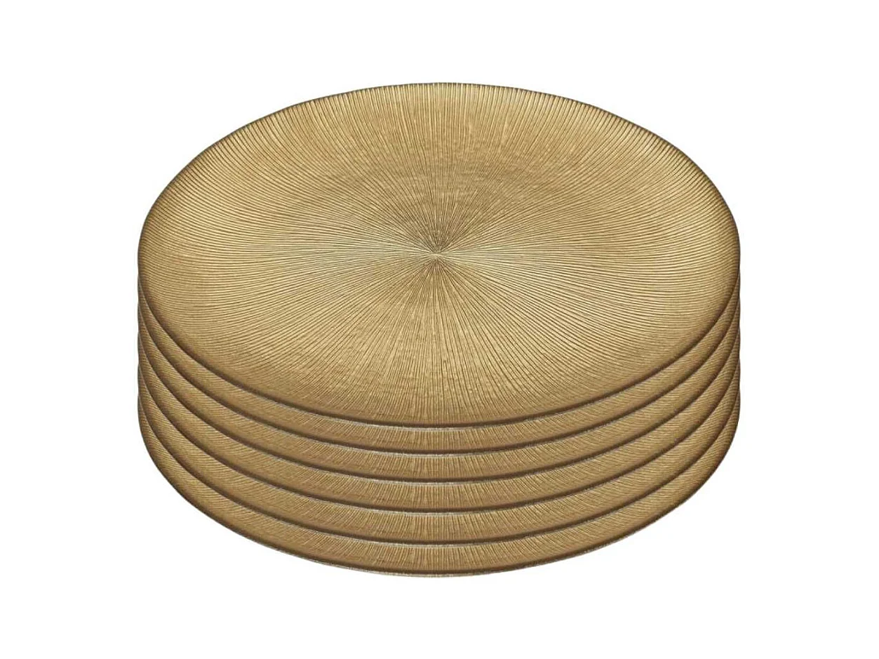 Lot de 6 Assiettes en Verre Doré Ø21cm - FALON