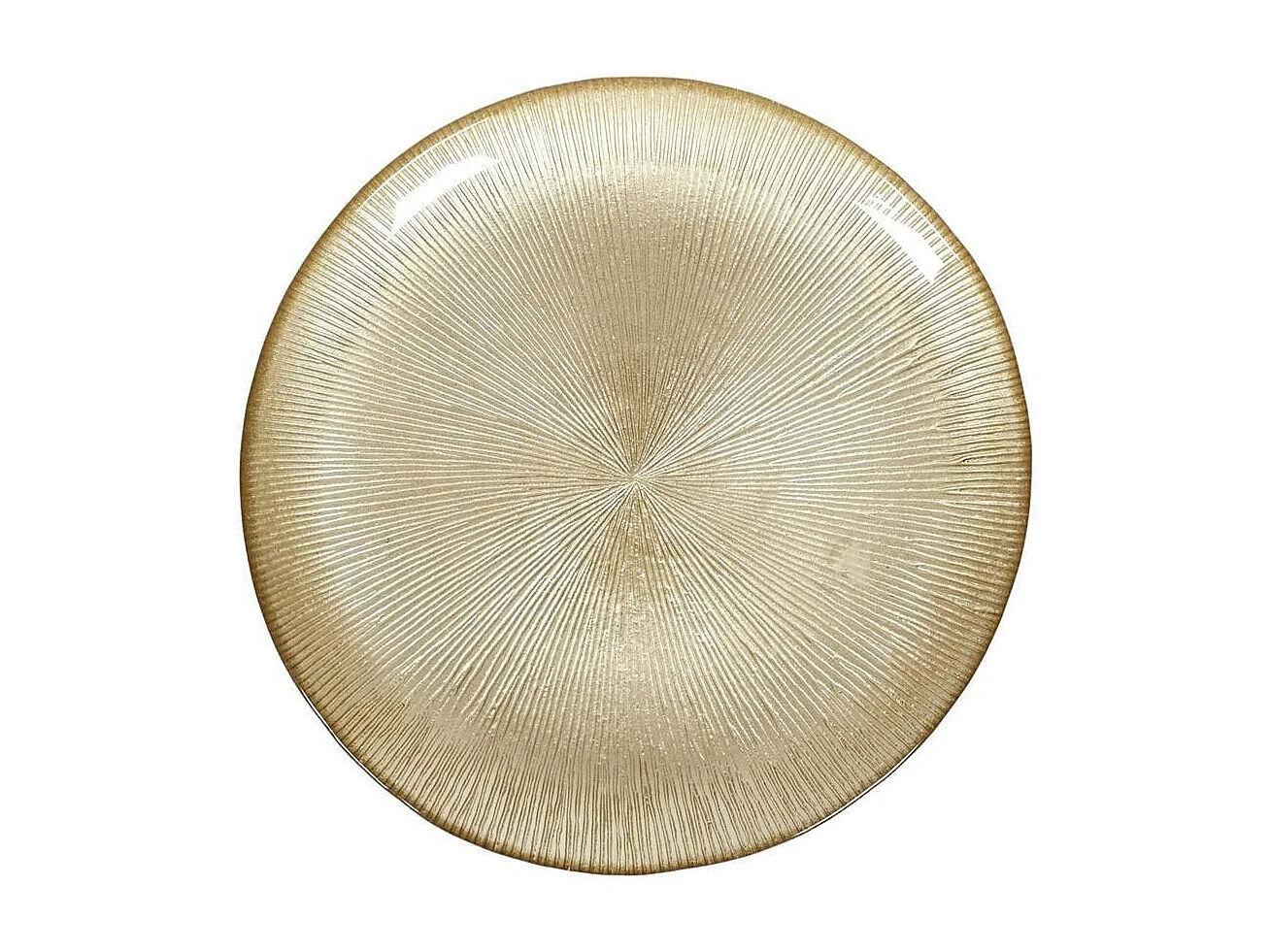 Lot de 6 Assiettes en Verre Doré Ø21cm - FALON