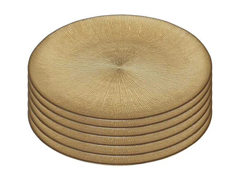 Lot de 6 Assiettes en Verre Doré Ø21cm - FALON