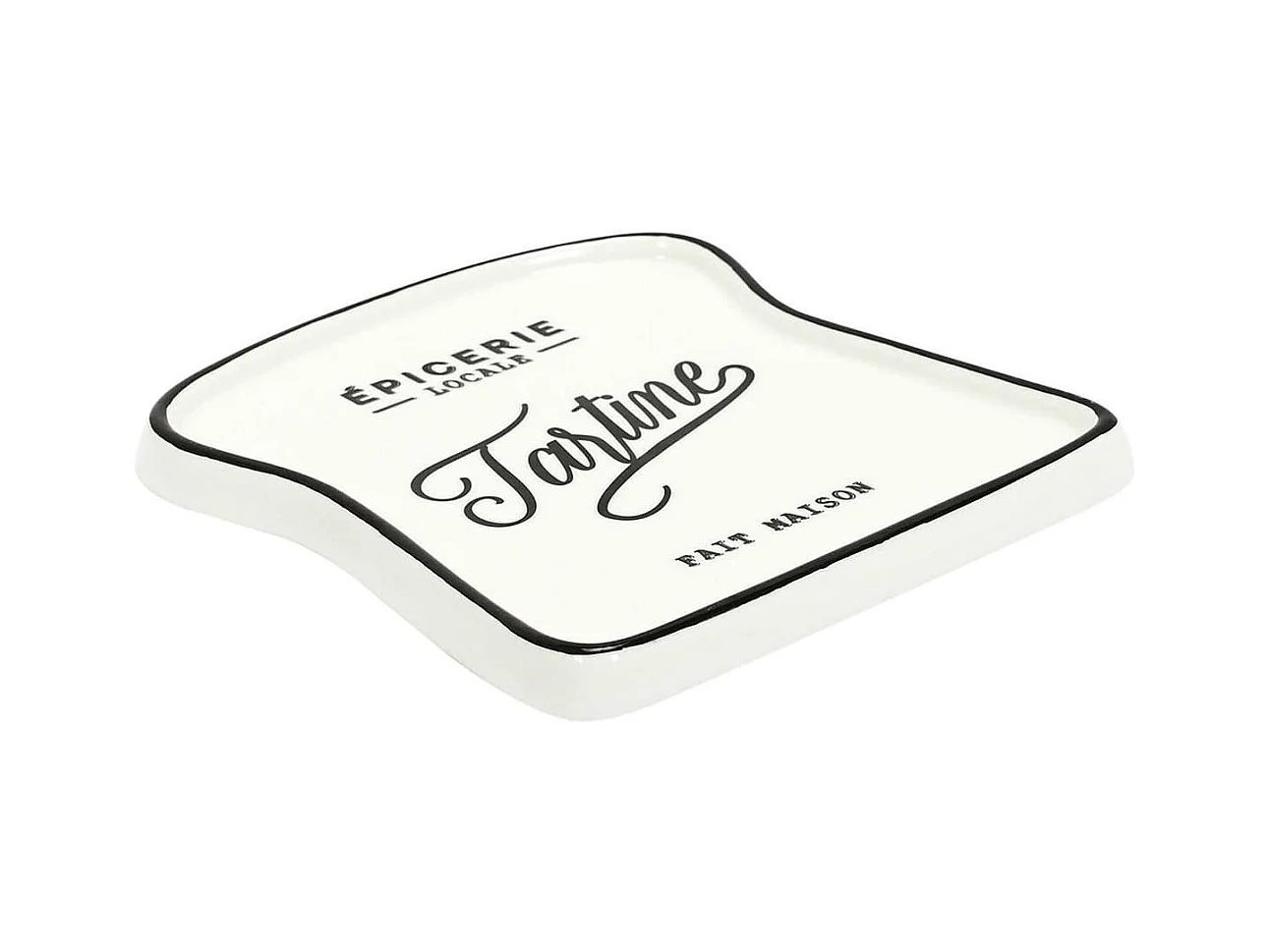 Assiette Toast "Tartine" en Céramique Blanche - CHICAGO