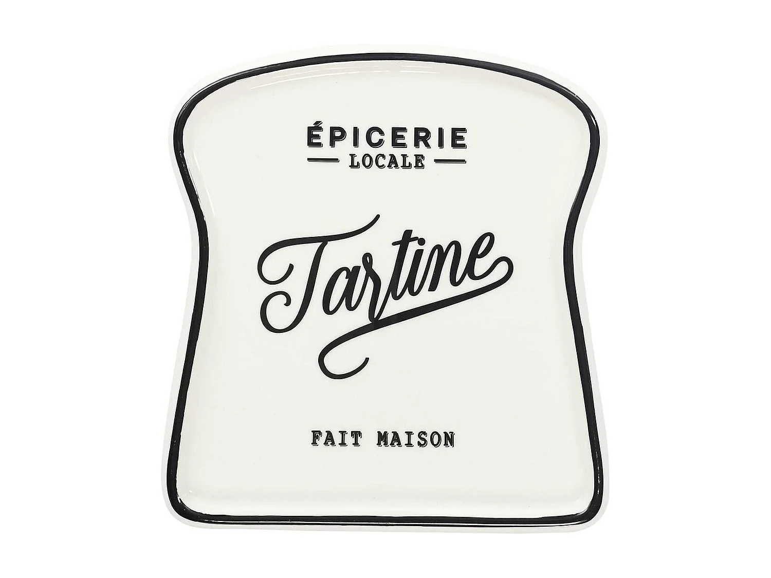 Assiette Toast "Tartine" en Céramique Blanche - CHICAGO