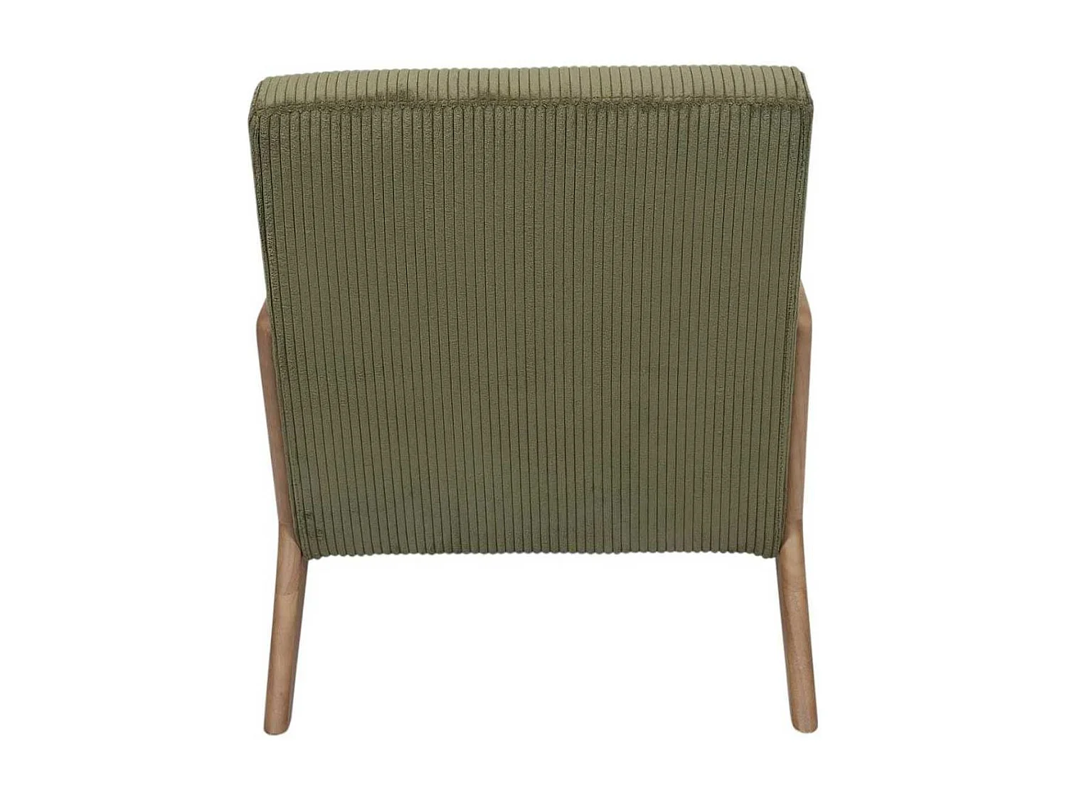 AMORY - Fauteuil en velours côtelé coloris vert pieds et accoudoirs en hévéa - AMORY