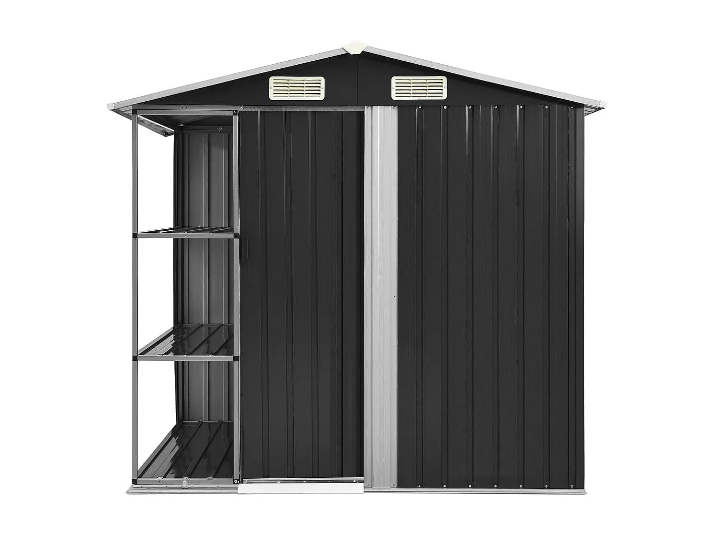 Rautalampi  Abri de jardin avec étagère Anthracite 205x130x183 cm Fer