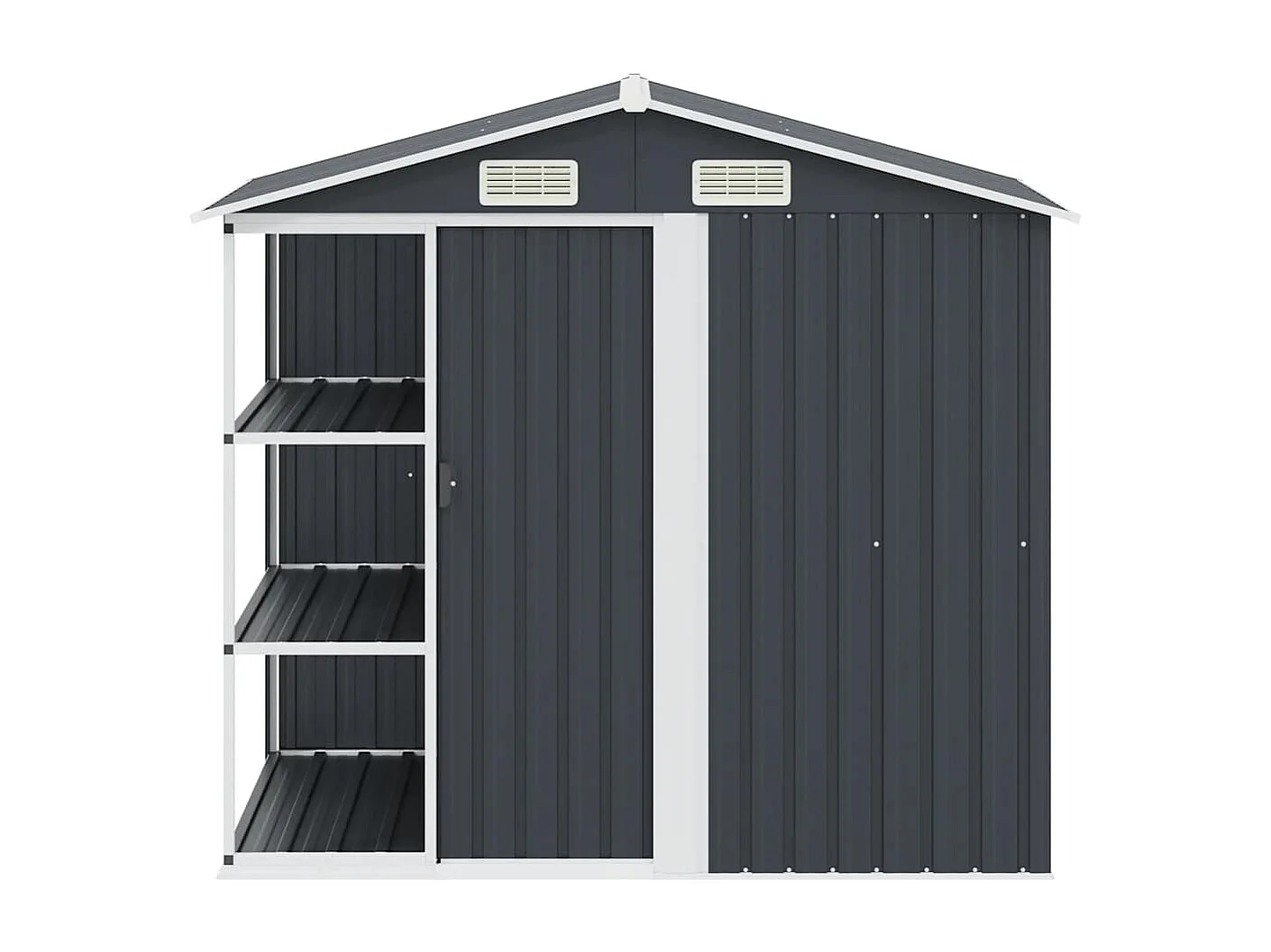 Rautalampi  Abri de jardin avec étagère Anthracite 205x130x183 cm Fer