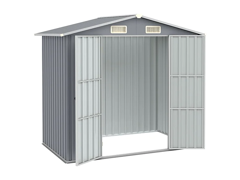 Iisakki  Abri de jardin Gris 205x129x183 cm Acier galvanisé