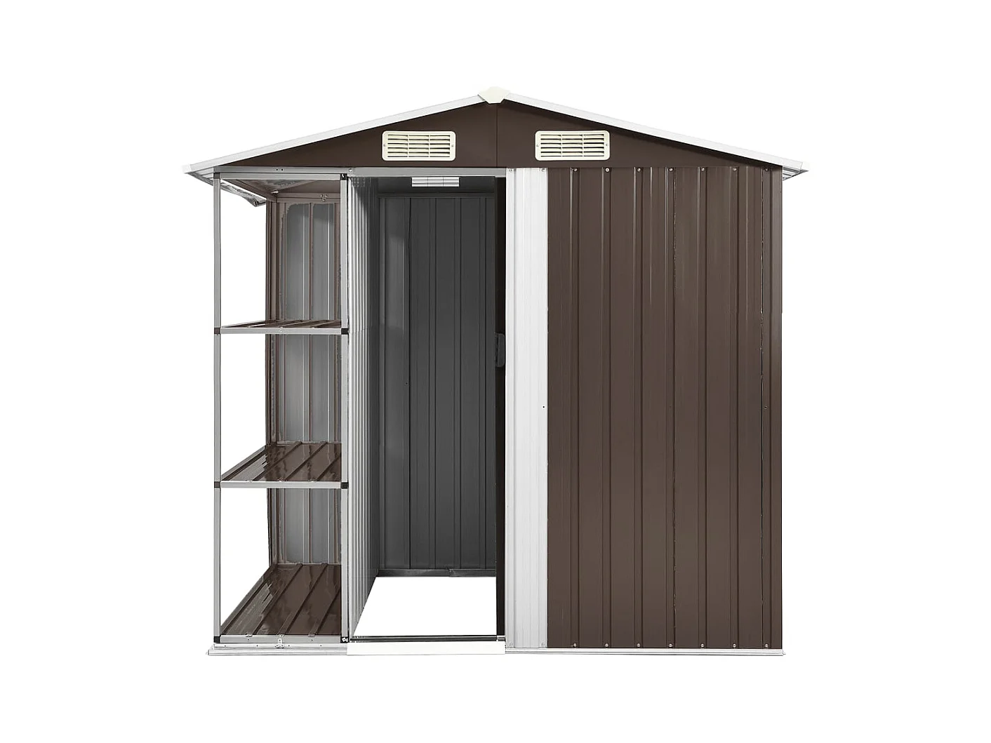 Rautalampi  Abri de jardin avec étagère Marron 205x130x183 cm Fer