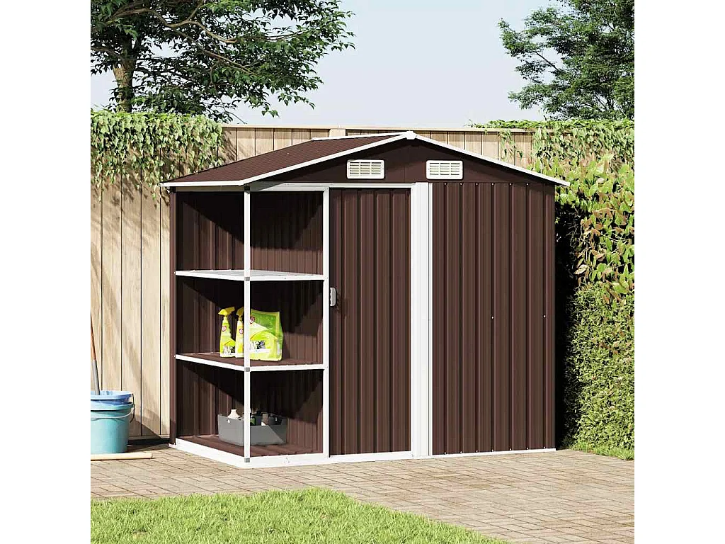 Rautalampi  Tuinschuur met rek 205x130x183 cm ijzer bruin