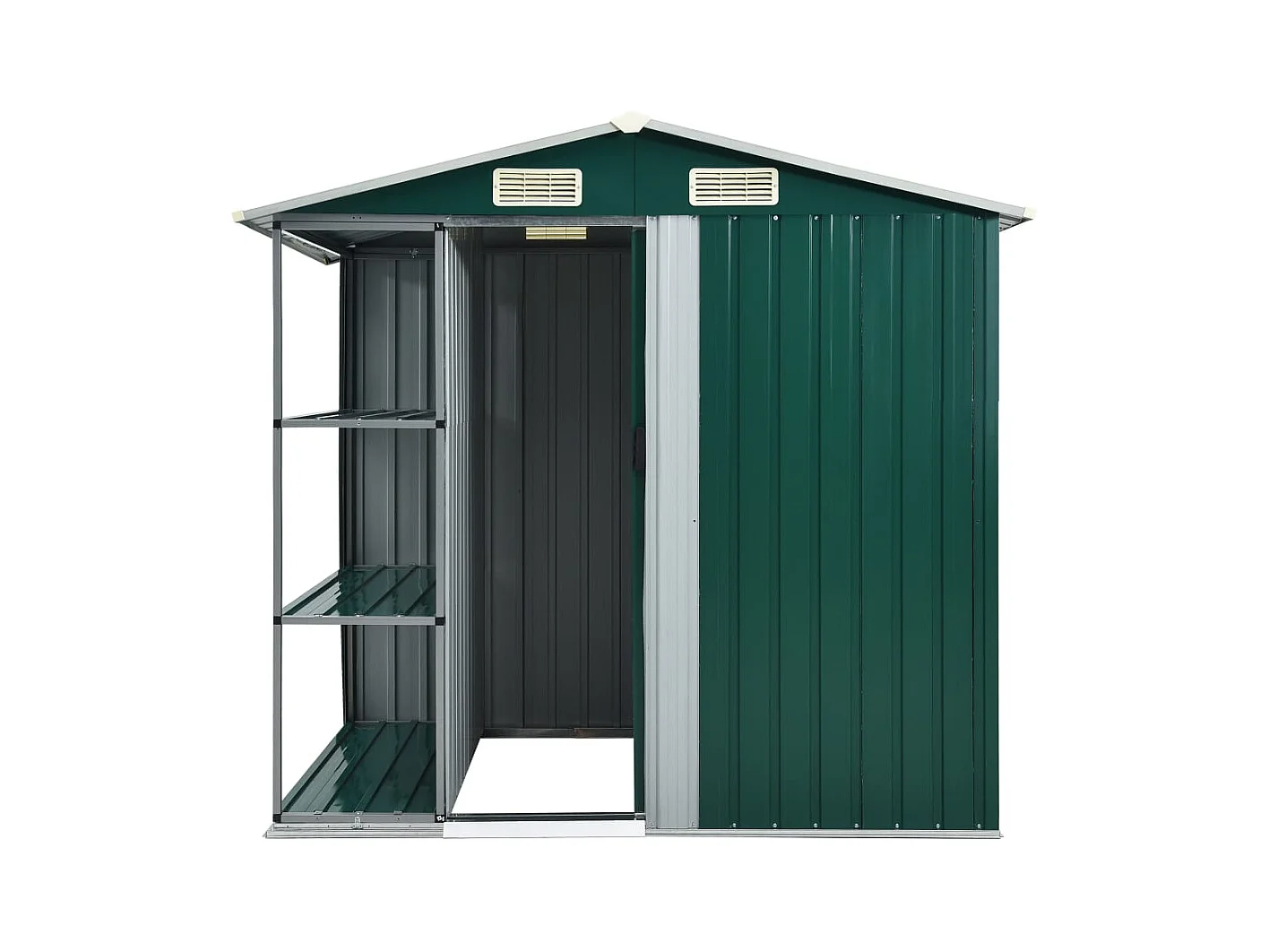 Rautalampi  Abri de jardin avec étagère Vert 205x130x183 cm Fer