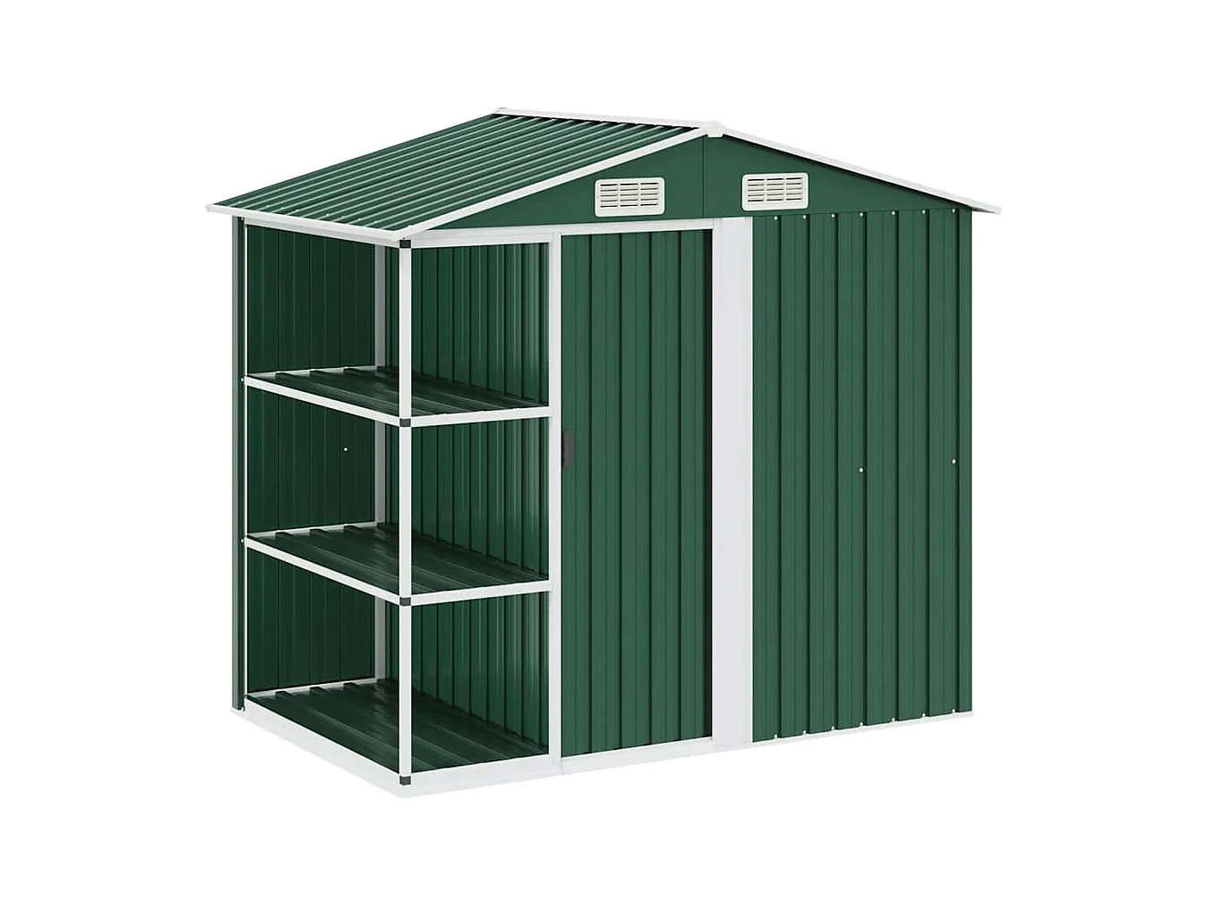 Rautalampi  Tuinschuur met rek 205x130x183 cm ijzer groen