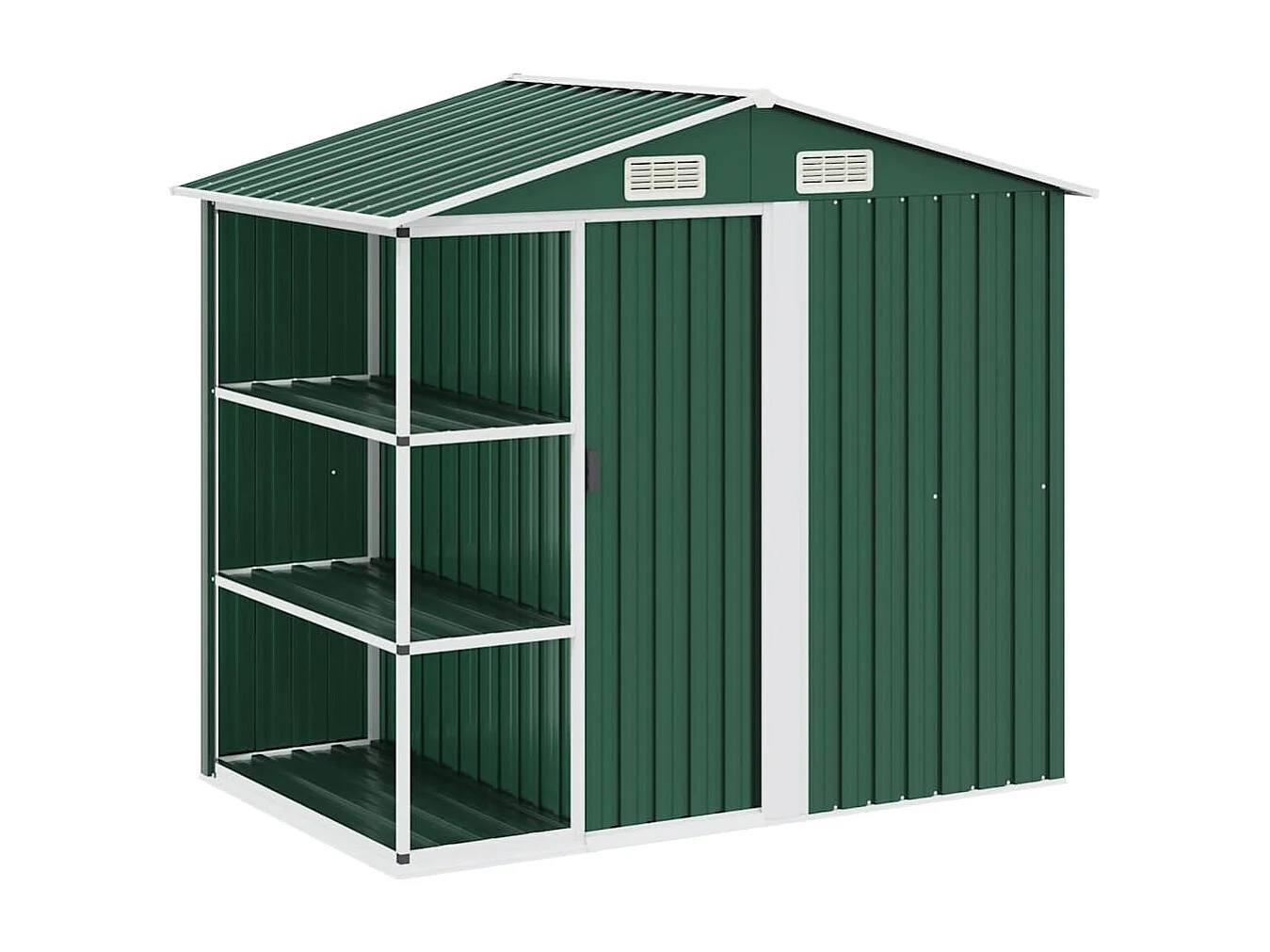 Rautalampi  Abri de jardin avec étagère Vert 205x130x183 cm Fer