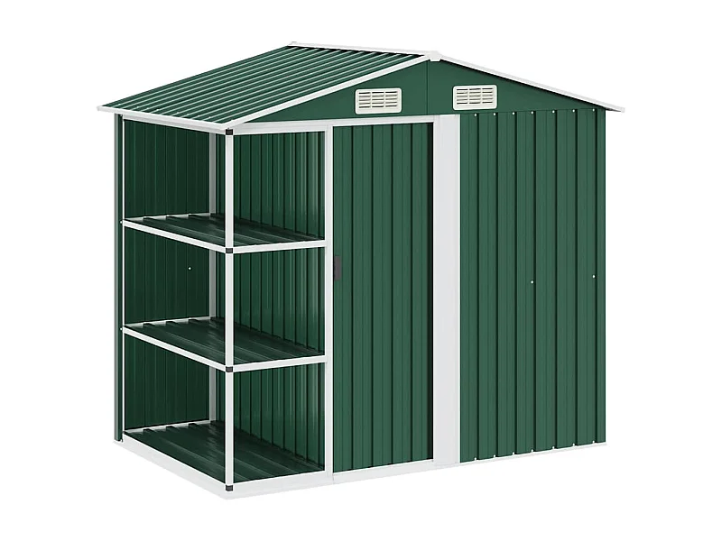 Rautalampi  Cobertizo de jardín con estante erro verde 205x130x183 cm