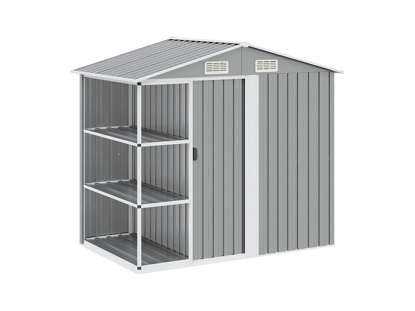Rautalampi  Abri de jardin avec étagère Gris 205x130x183 cm Fer