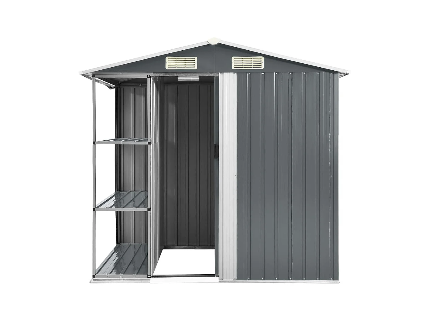 Rautalampi  Abri de jardin avec étagère Gris 205x130x183 cm Fer