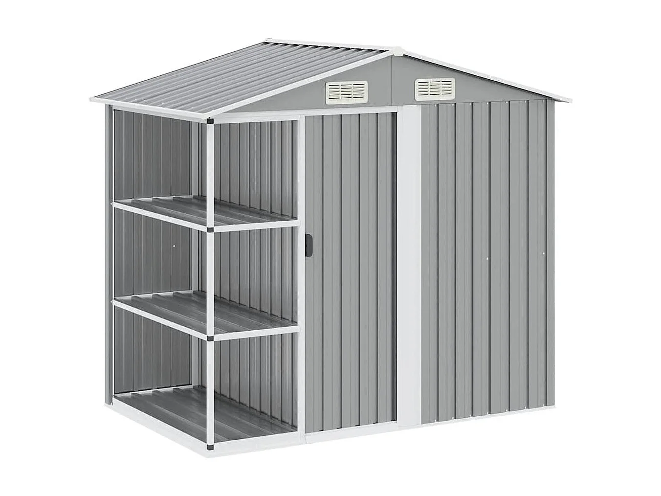 Rautalampi  Abri de jardin avec étagère Gris 205x130x183 cm Fer