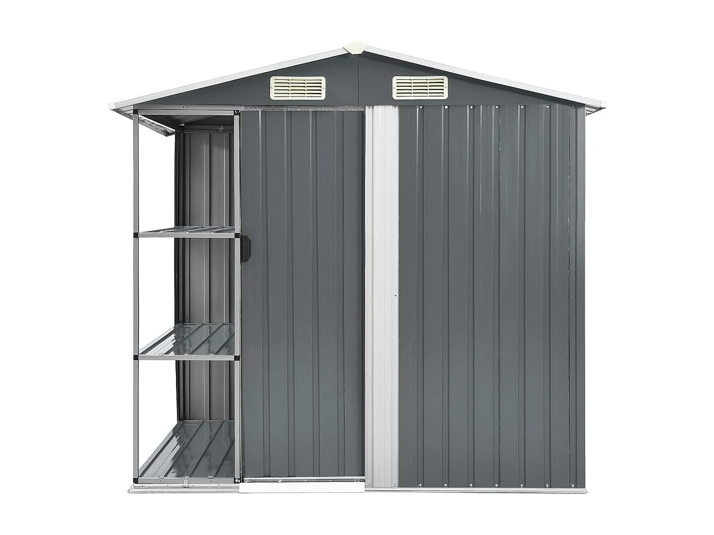Rautalampi  Abri de jardin avec étagère Gris 205x130x183 cm Fer