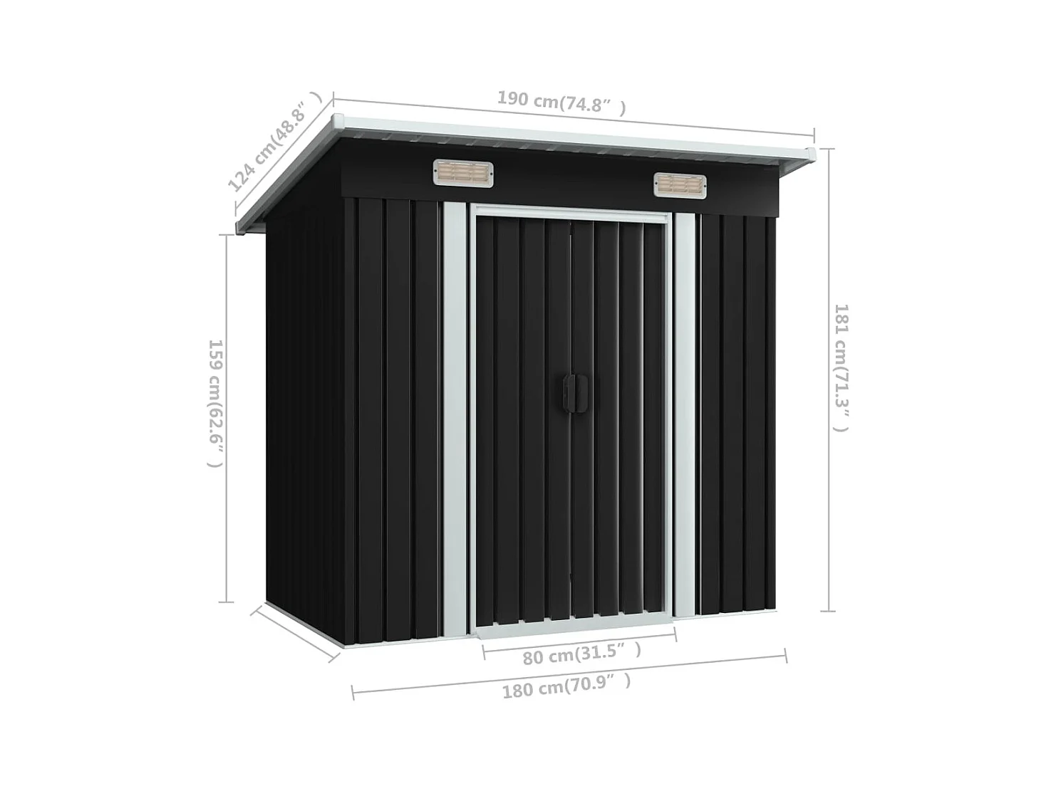 Seland  Abri de jardin Anthracite Acier