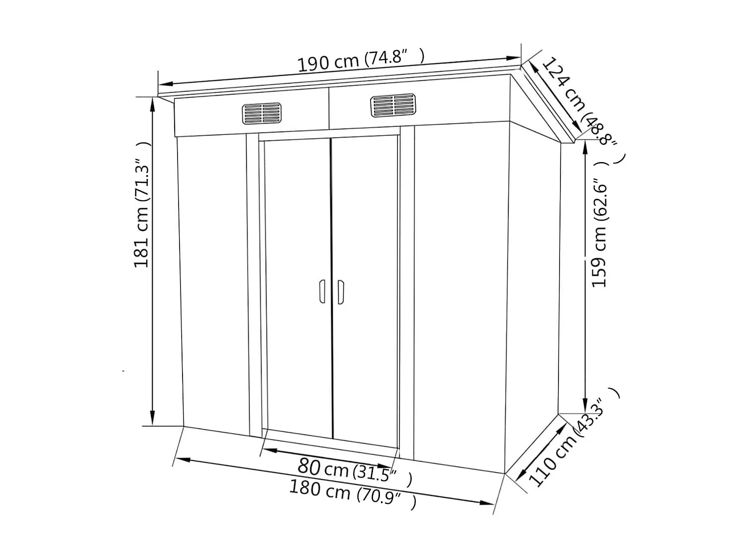 Seland  Abri de jardin Métal Vert