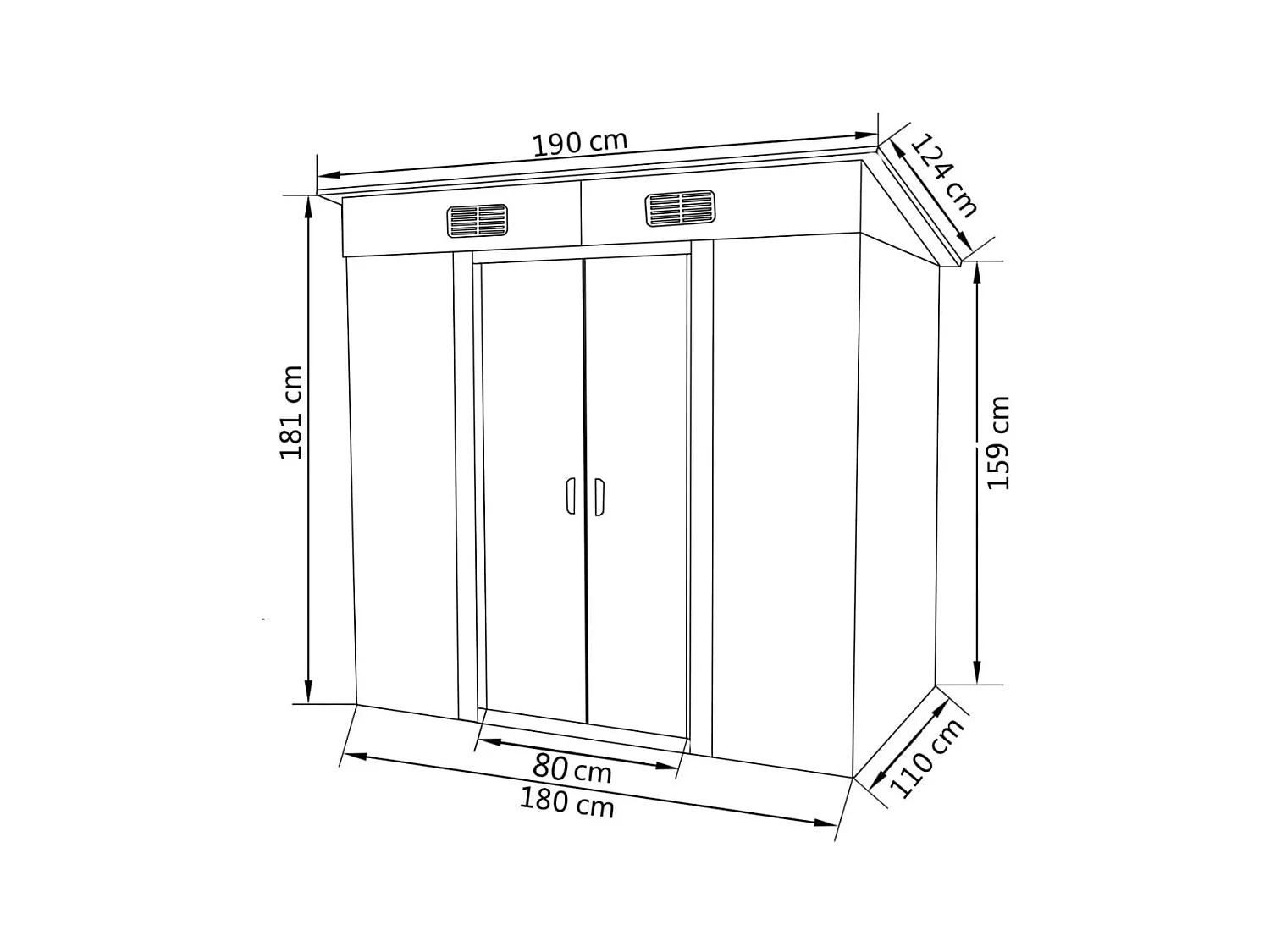 Seland  Abri de jardin Métal Gris