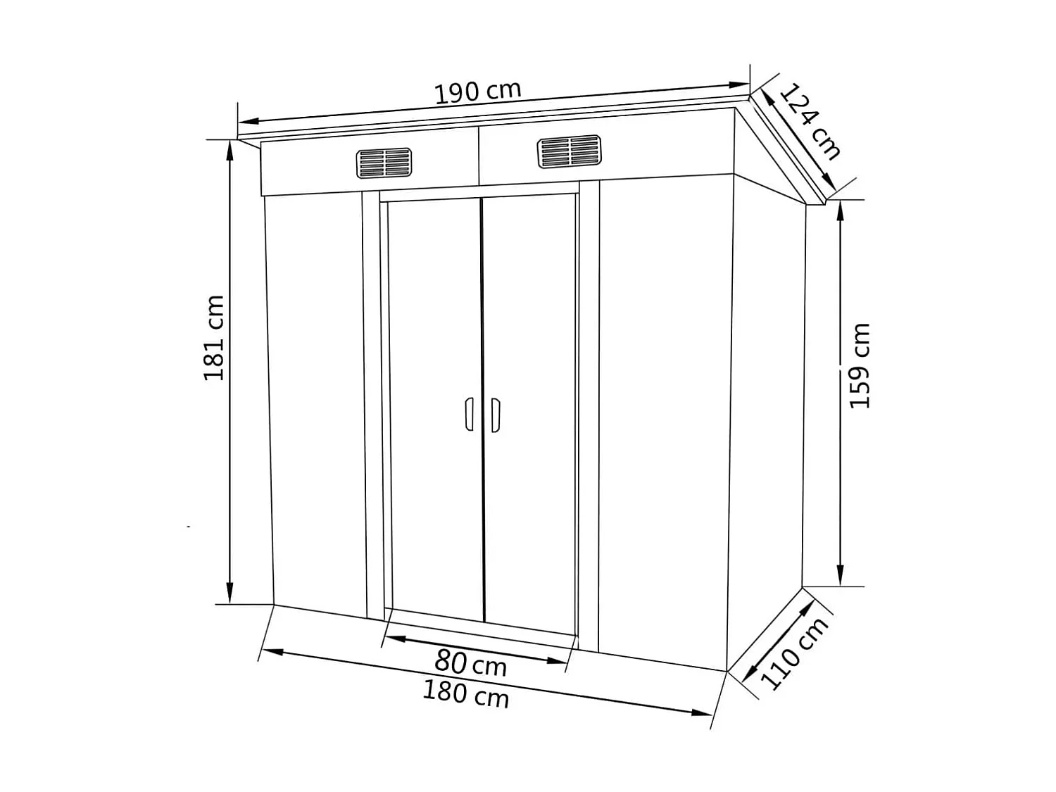 Seland  Abri de jardin Métal Gris