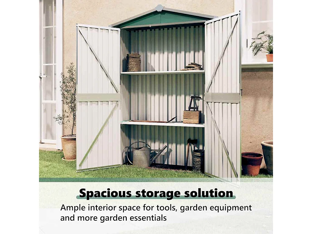 Orvault  Abri de jardin Vert 116x45x175 cm Acier galvanisé