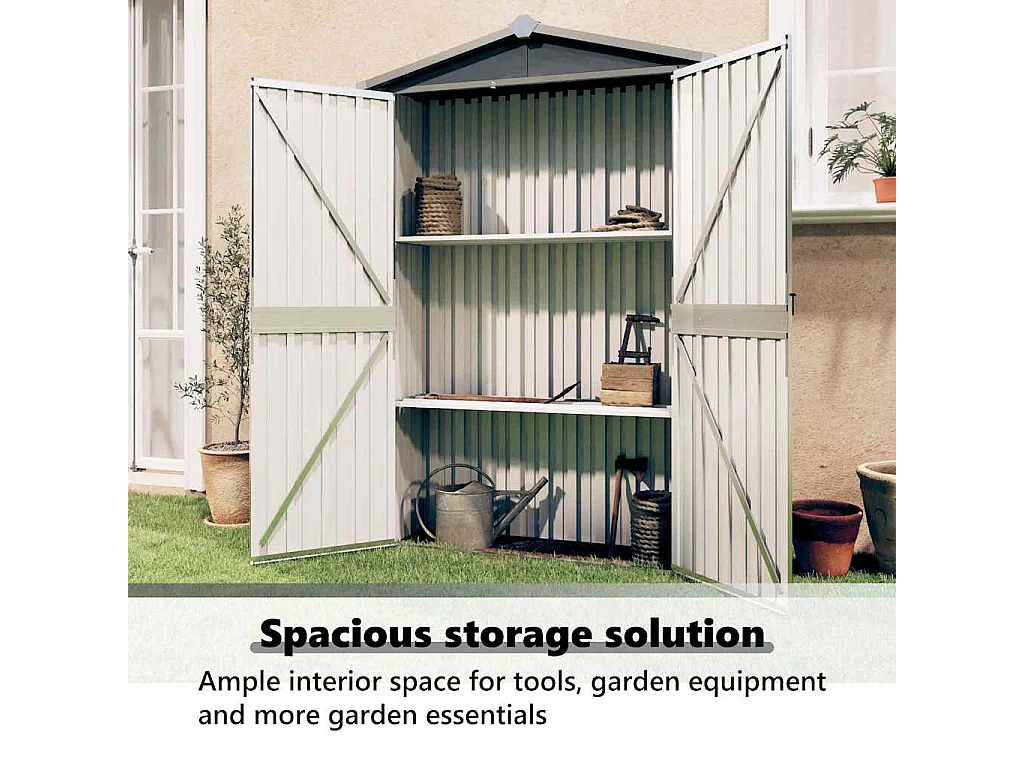 Orvault  Abri de jardin Gris 116x45x175 cm Acier galvanisé