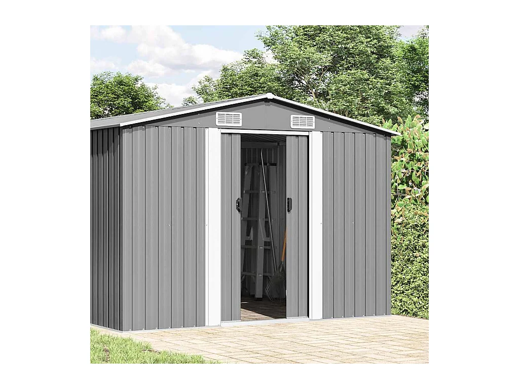 Zulema  Abri de jardin 257x392x181 cm Métal Gris