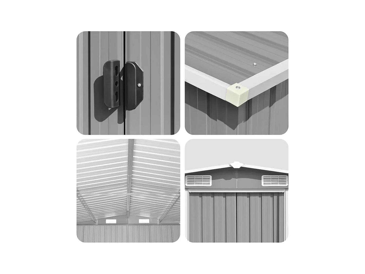 Zulema  Abri de jardin 257x392x181 cm Métal Gris