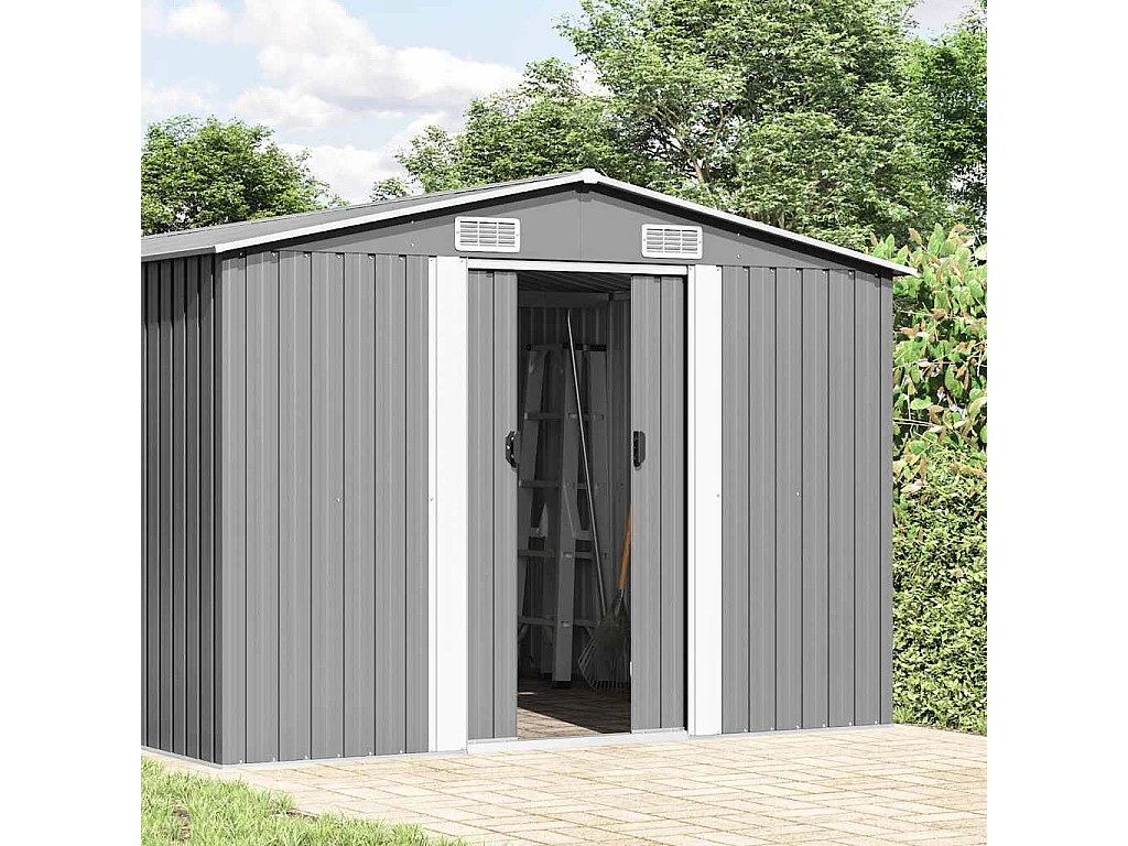 Zulema  Abri de jardin 257x392x181 cm Métal Gris