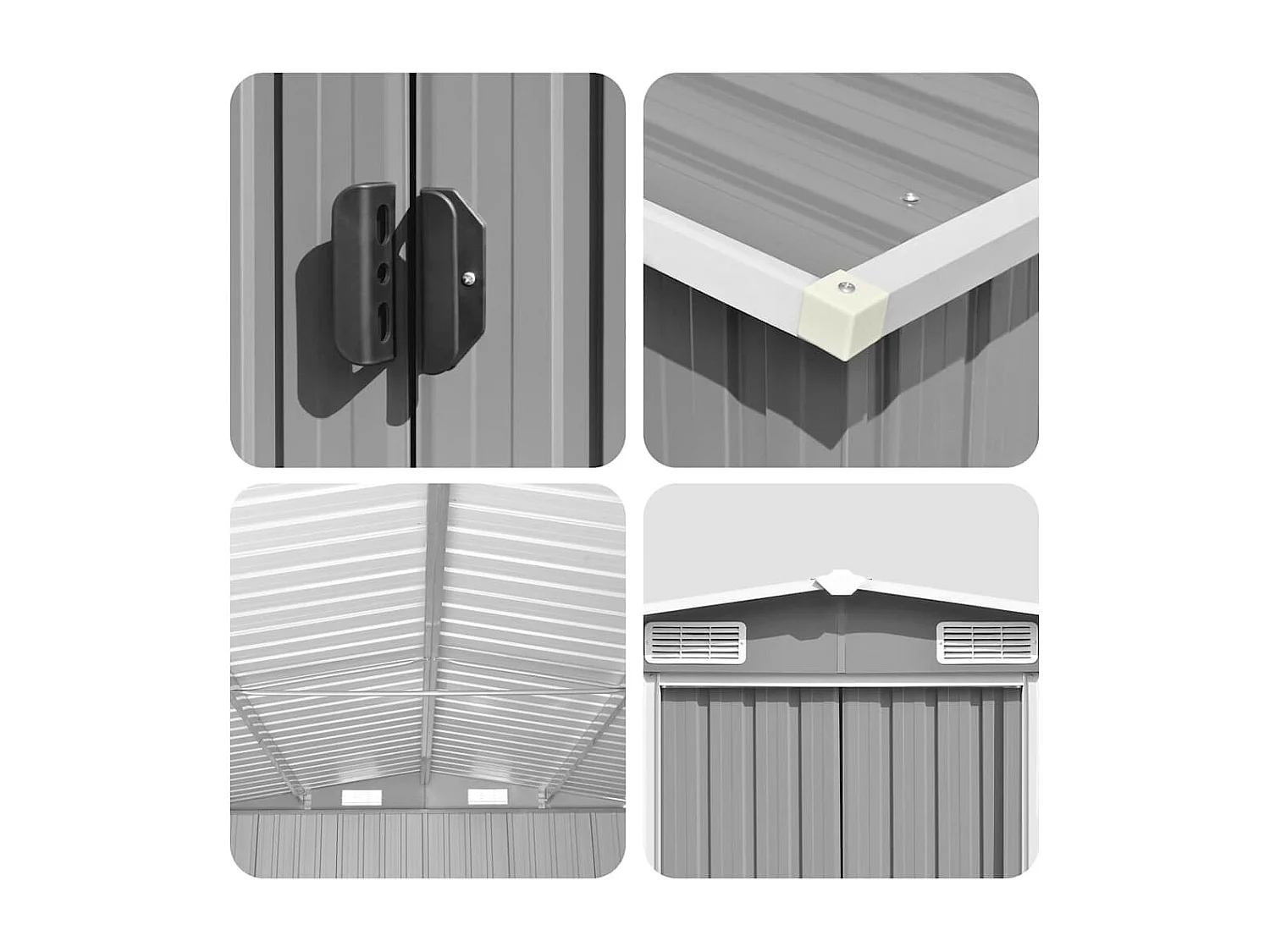 Zulema  Abri de jardin 257x392x181 cm Métal Gris