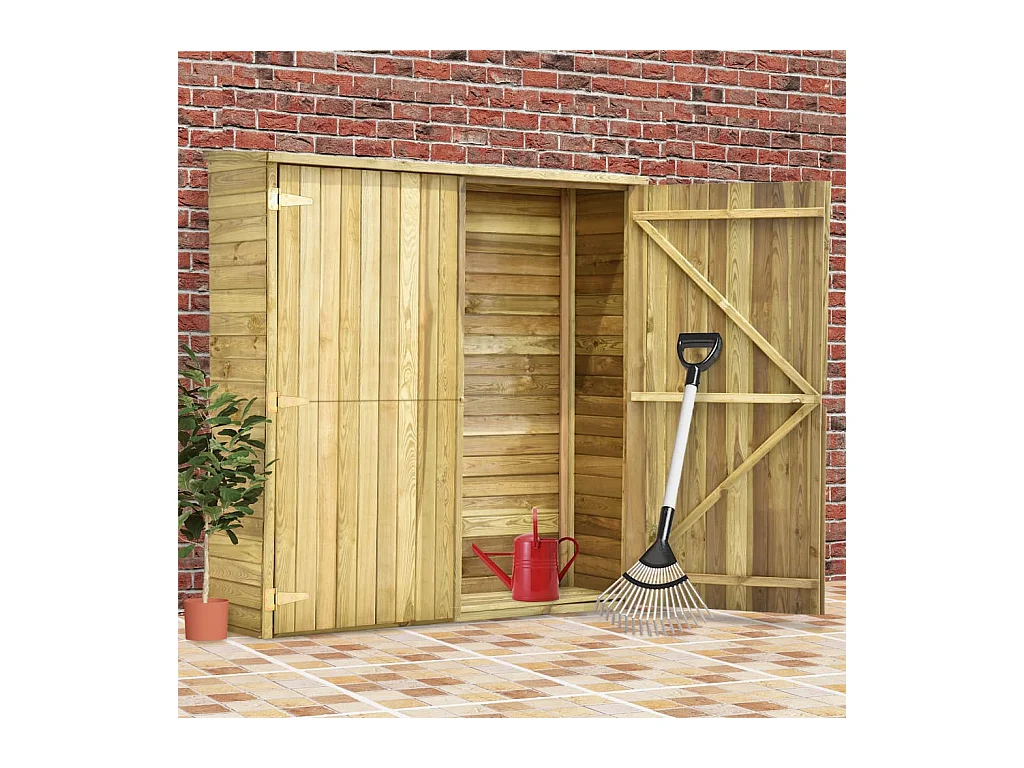 Arja  Abri à outils de jardin 163x50x171 cm Pinède imprégnée