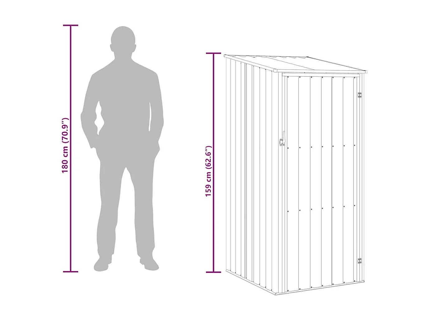 Marie-Dominique  Abri de jardin Gris 87x98x159 cm Acier galvanisé