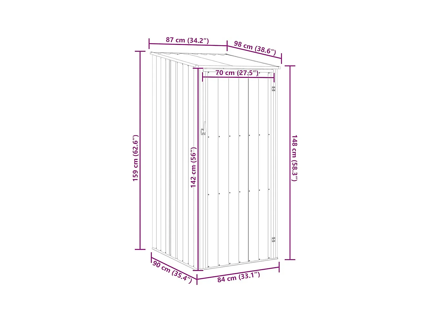 Marie-Dominique  Abri de jardin Vert 87x98x159 cm Acier galvanisé