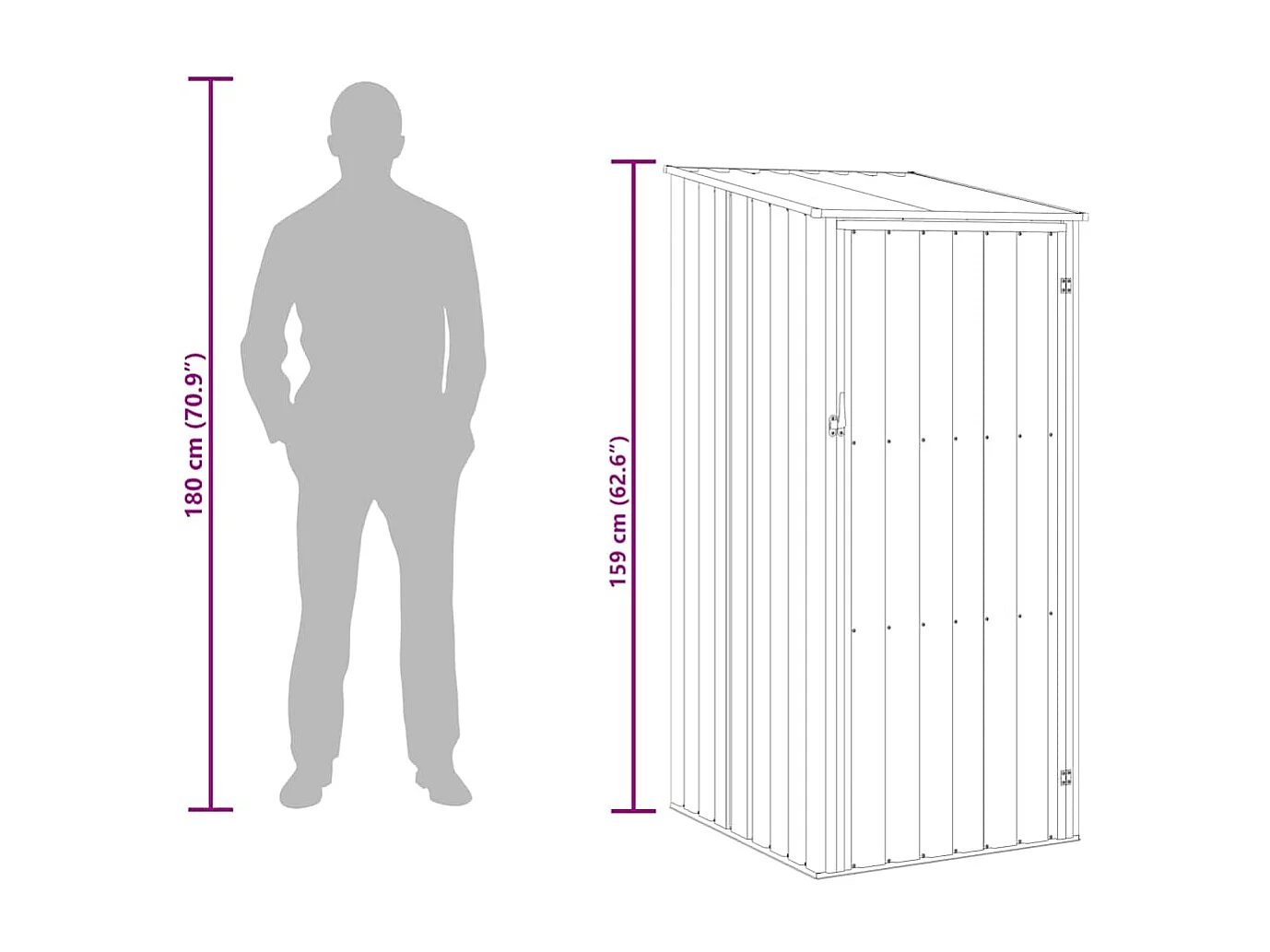 Marie-Dominique  Cobertizo de jardín verde acero galvanizado 87x98x159 cm