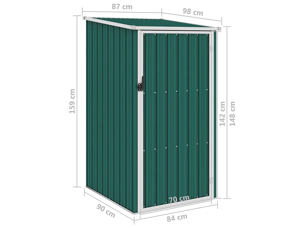 Marie-Dominique  Abri de jardin Vert 87x98x159 cm Acier galvanisé
